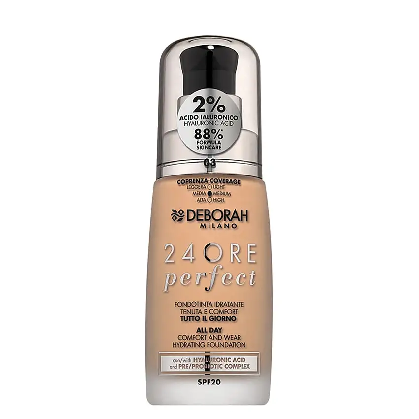 Deborah_24Ore_Perfect_Fondotinta_SPF20_03_Caramel_Beige-1